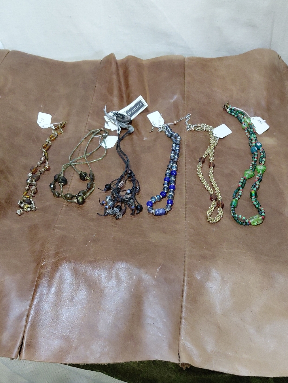Assorted Women’s Beaded Necklace Set - Green, Blue, Gold, Brown